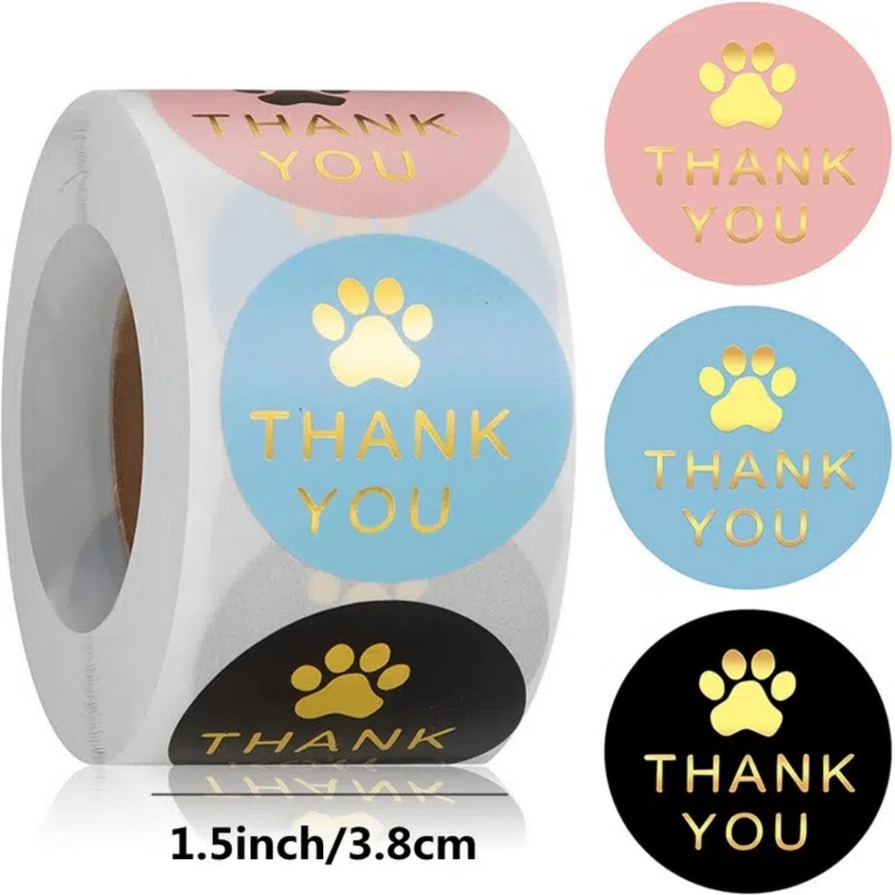 100 - 1.5 Inch Thank You Stickers